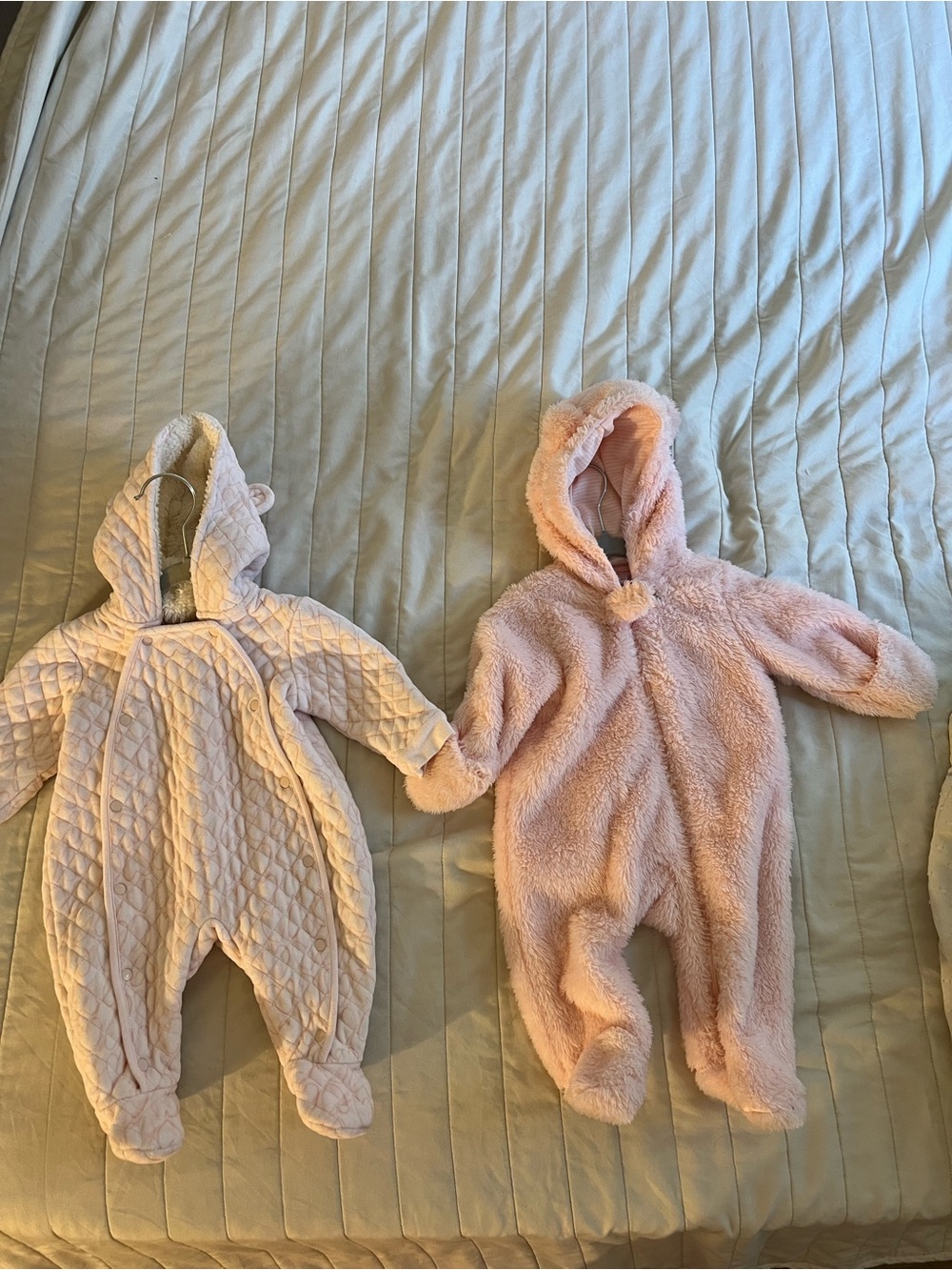 Carter's Plush Pink Hooded Baby One-Piece Romper